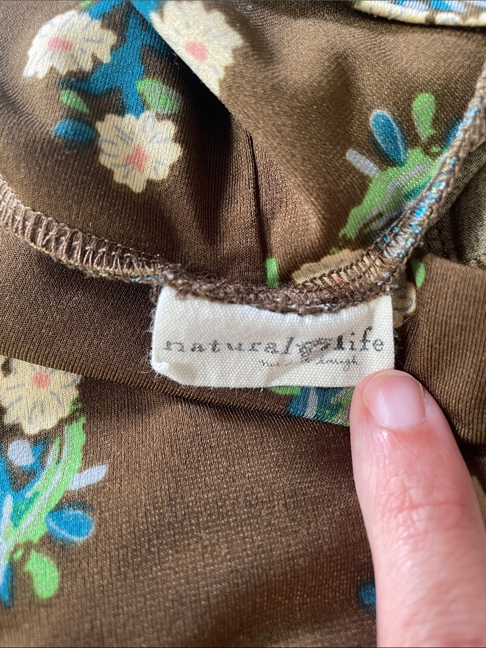 NATURAL LIFE Olive Brown Multi Floral Wide Leg Cut Your Own Length Pant Size S - Picture 9 of 9